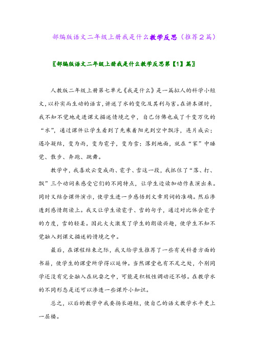 2023年部编版语文二年级上册我是什么教学反思(推荐2篇)