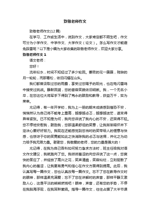 致敬老师作文（12篇）