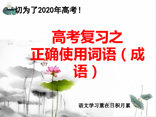 全国卷高考语文复习之正确使用词语(成语)课件58张