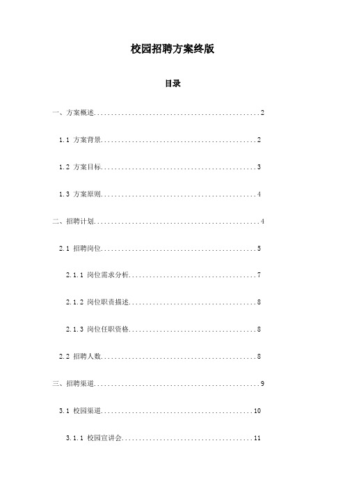 校园招聘方案终版