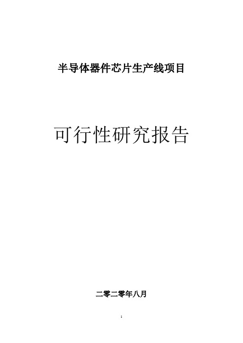 半导体器件芯片生产线项目可研