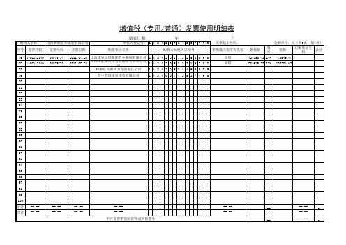 增值税发票明细表