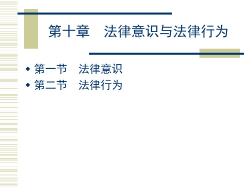 第十章法律意识与法律行为