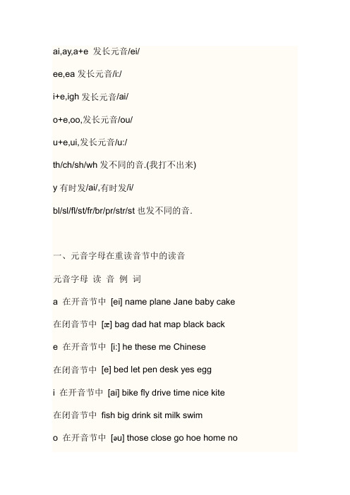 英语元音字母的发音