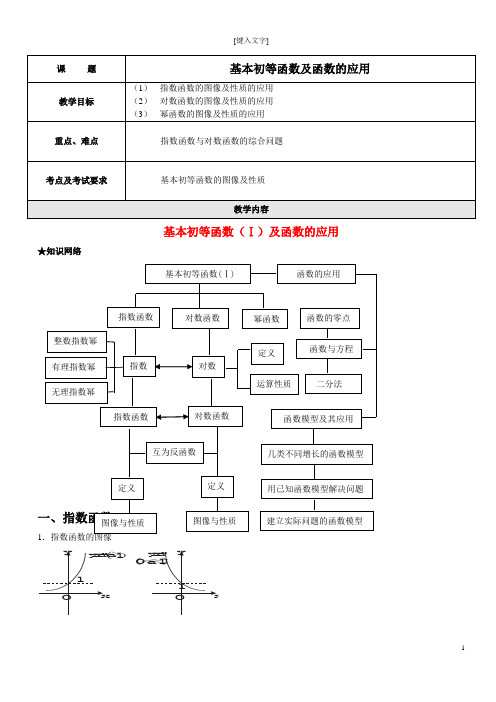 基本初等函数及函数的应用