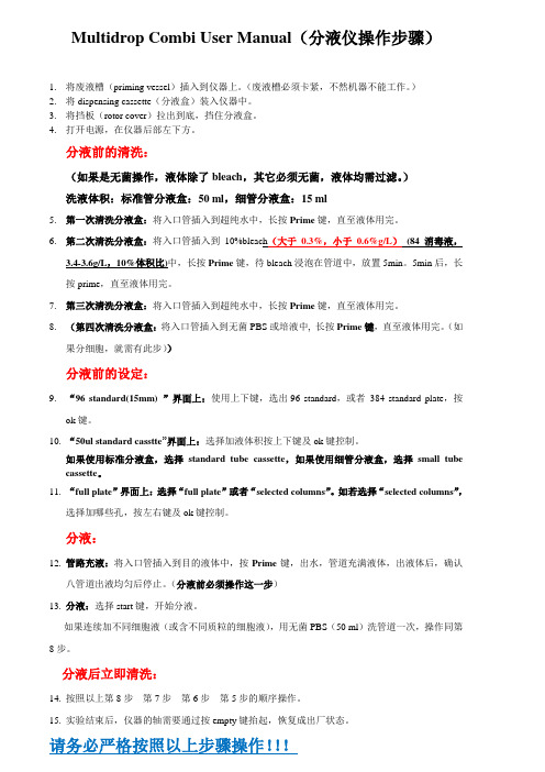 Multidrop Combi User Manual(分液仪操作步骤)