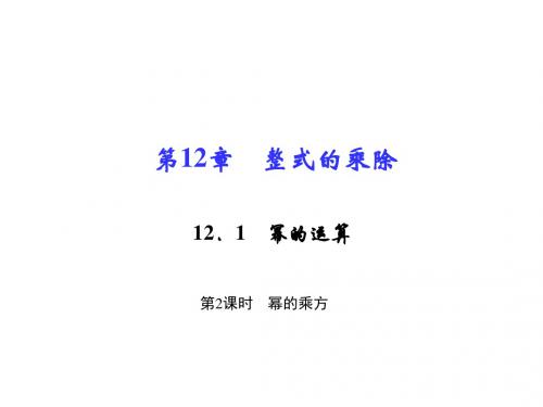 八年级数学上册(华师大版 习题课件)第12章 整式的乘除