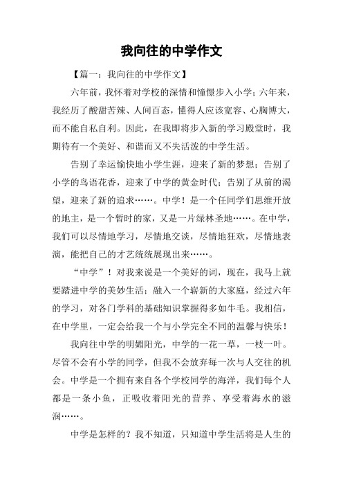 我向往的中学作文