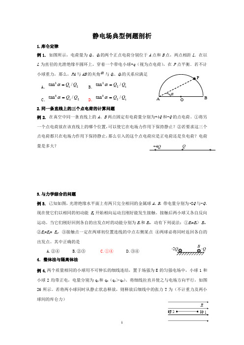 静电场典型例题剖析