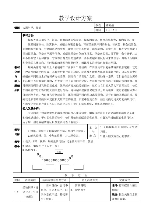 大班下学期知识类《蝙蝠》邵勤娴