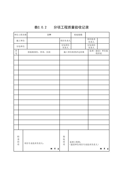 分项工程质量验收记录(最新)