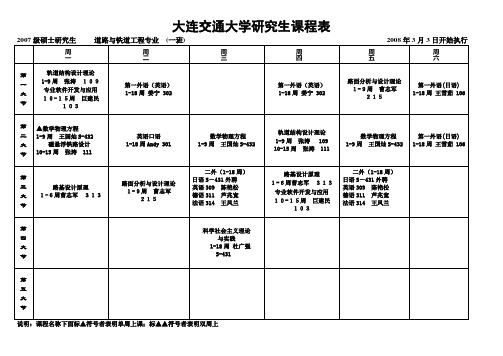 大连交通大学研究生课程表