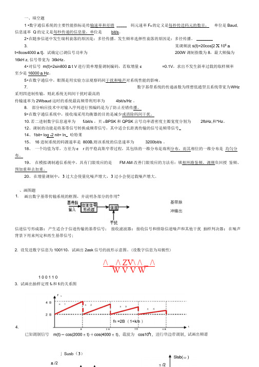 通信原理考试题(DOC)