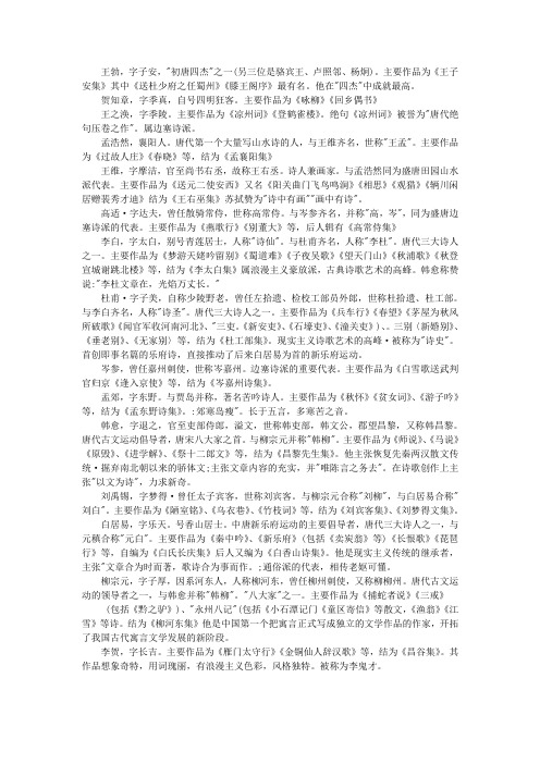 唐宋诗人词人字号