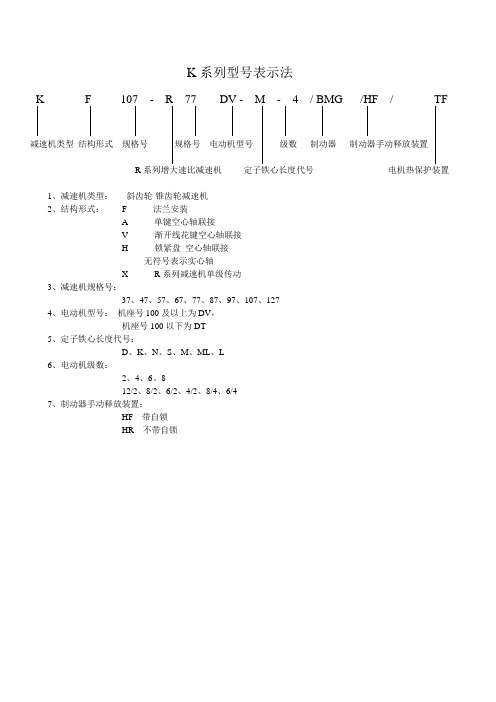 SEW K系列表示法