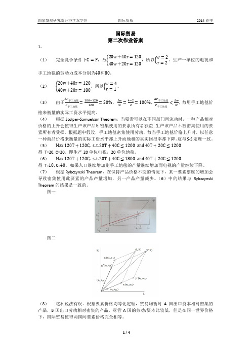 2014s国贸第二次作业答案