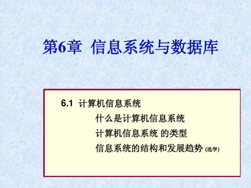 第6章6.1--6.2 信息系统与数据库