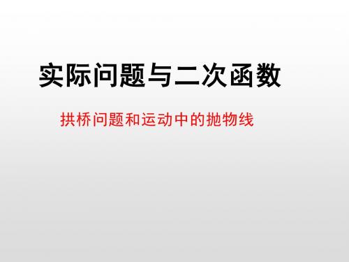 人教版九年级数学上册第 22章 二次函数11 拱桥问题和运动中的抛物线