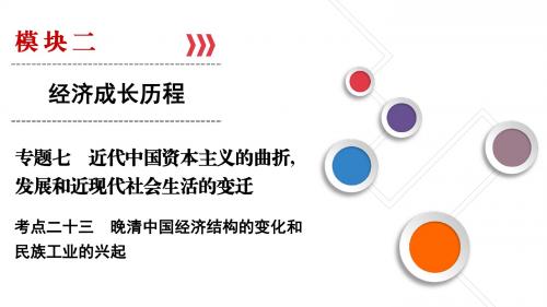 2019大一轮高考总复习历史(人民版)课件：考点23+晚清中国经济结构的变化和民族工业的兴起