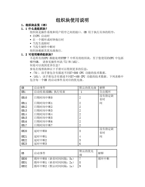 西门子plc硬件组态和OB块的使用培训资料