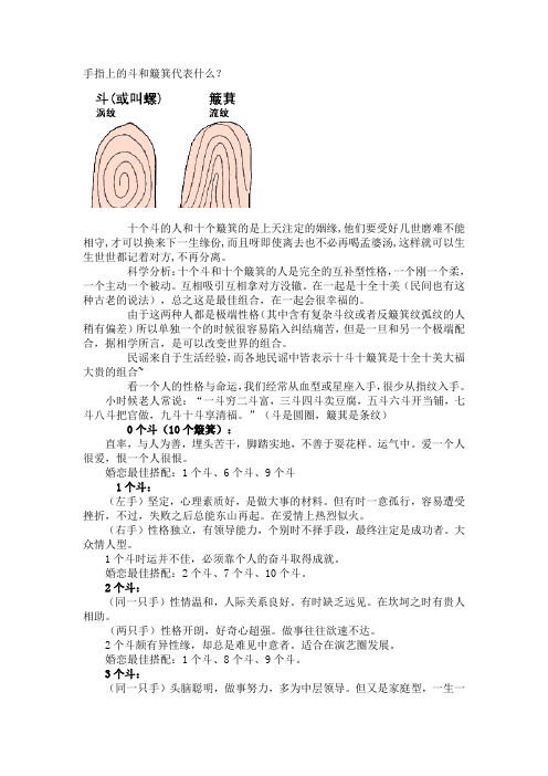 手指上的斗和簸箕代表什么