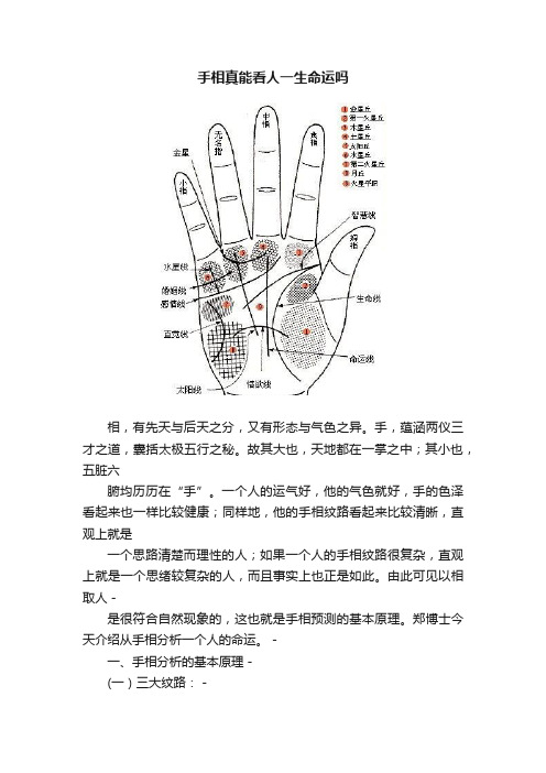 手相真能看人一生命运吗