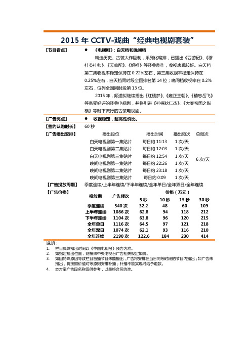 2015年CCTV-戏曲“经典电视剧套装”