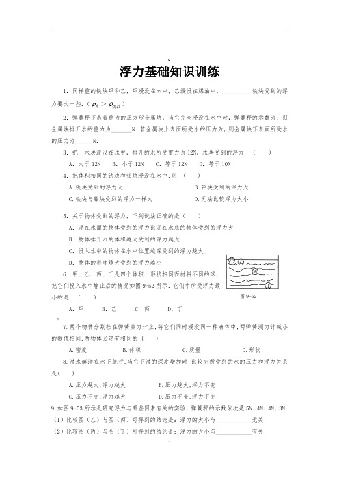 浮力经典习题及答案(整理版)