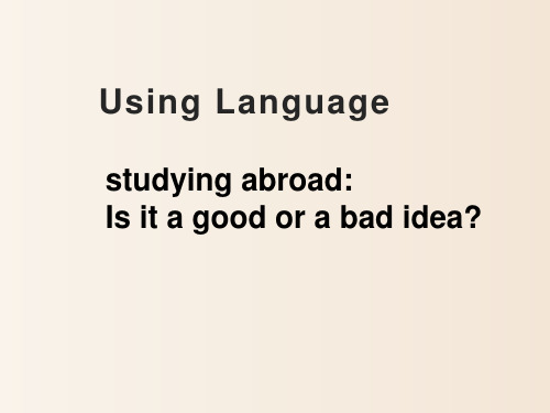 2019新人教选择性必修2Unit2StudingabroadIsitagoodorabadidea