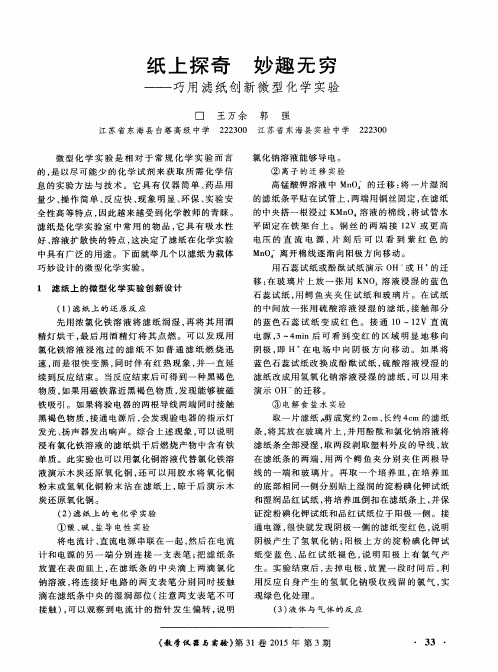 纸上探奇 妙趣无穷——巧用滤纸创新微型化学实验