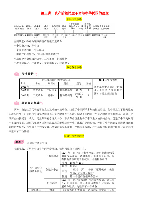 (贵阳专版)2019届中考历史总复习 第一编 教材知识速查篇 模块一 中国近代史 第3讲 资产阶