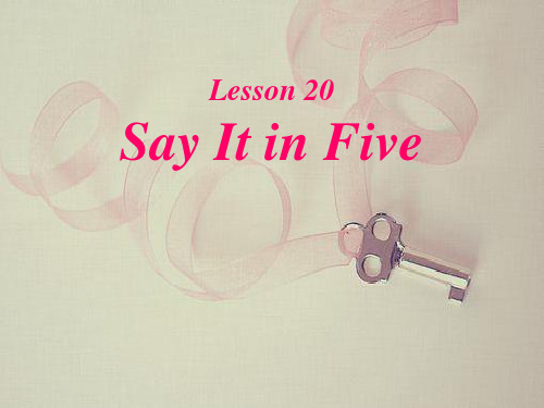 《Say It in Five》Stories and Poems PPT课件下载 图文