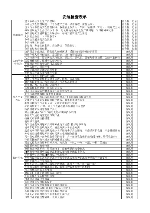 EPC现场安全检查表