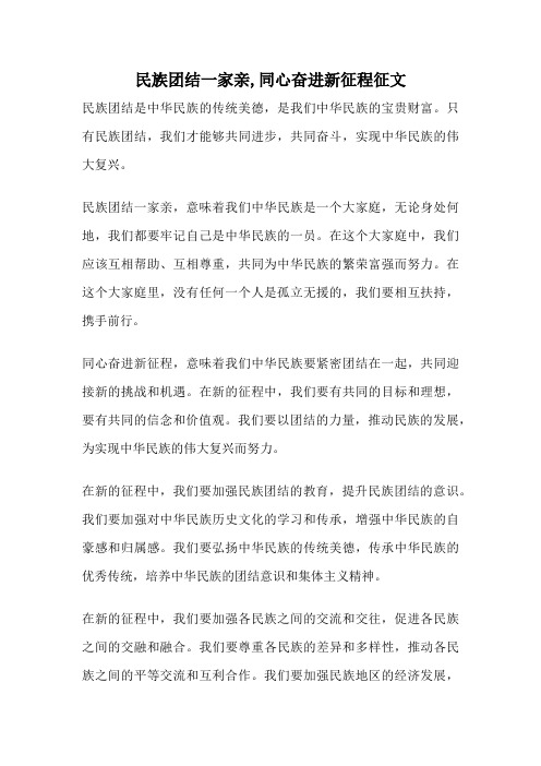 民族团结一家亲,同心奋进新征程征文