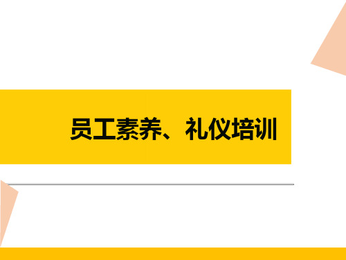 员工素养礼仪培训课件PPT