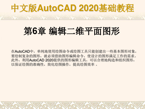 《中文版AutoCAD 2020基础教程》(许妍)课件 第6章