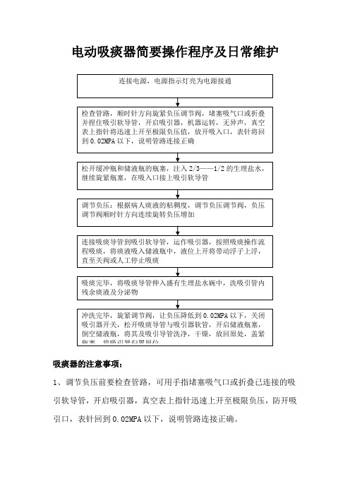 电动吸痰器操作流程