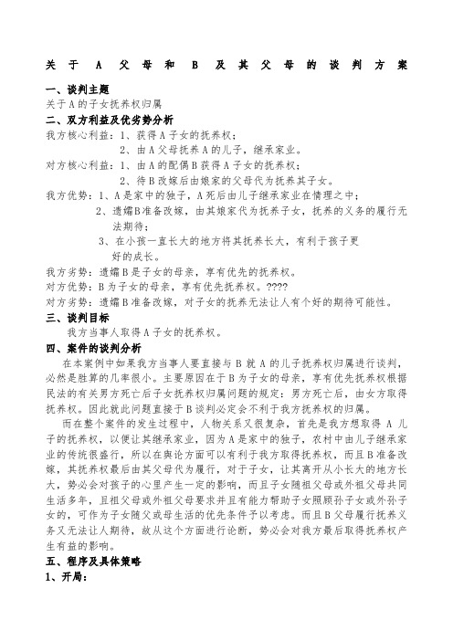 法律谈判方案