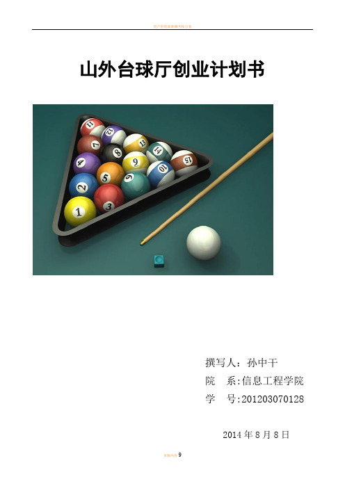 孙中干-校园台球厅创业计划书