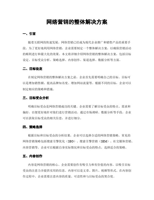 网络营销的整体解决方案