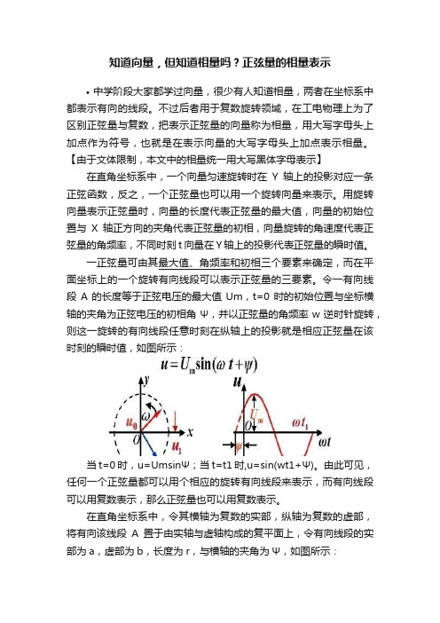 知道向量，但知道相量吗？正弦量的相量表示