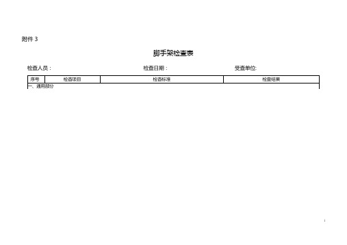 脚手架检查表