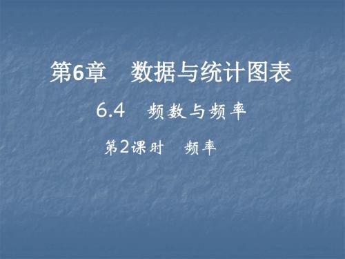 浙教版七年级数学下册作业课件：6.4 频数与频率  第2课时