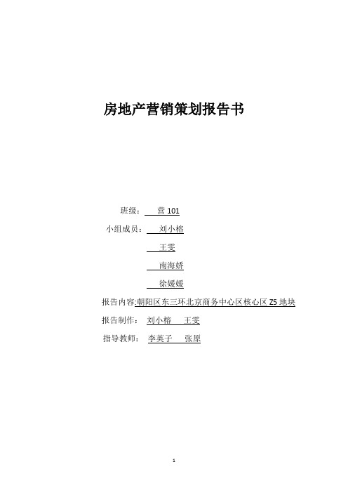 房地产营销策划报告书