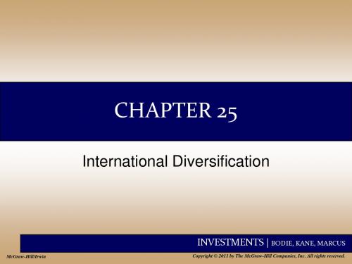 INVESTMENTS 投资学 (博迪BODIE, KANE, MARCUS)Chap025 Diversification共34页