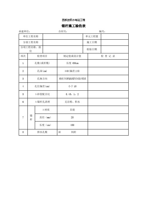 边坡(喷锚)验收资料