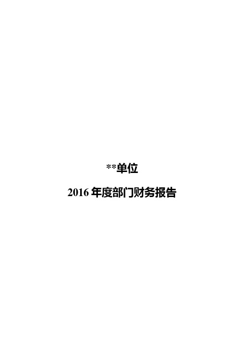 2016年度部门财务报告--模板 (1)