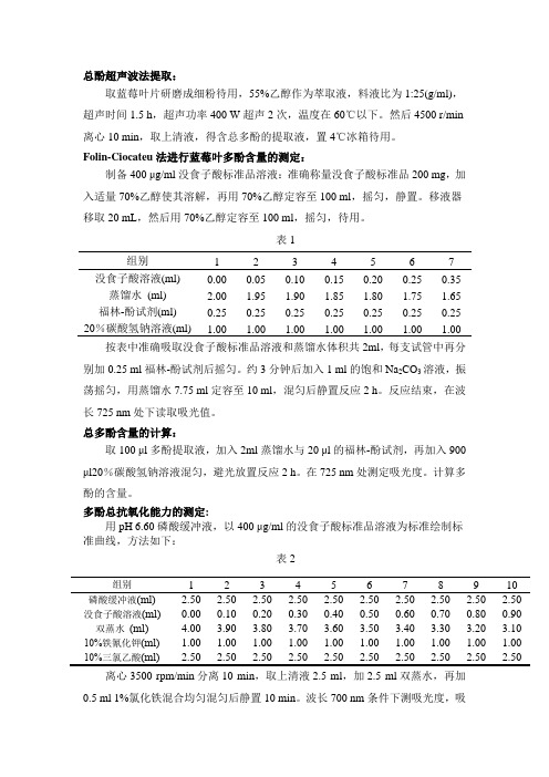 总酚超声波法提取