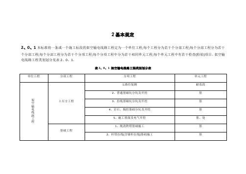 110kv750kv架空输电线路施工质量检验及评定规程版