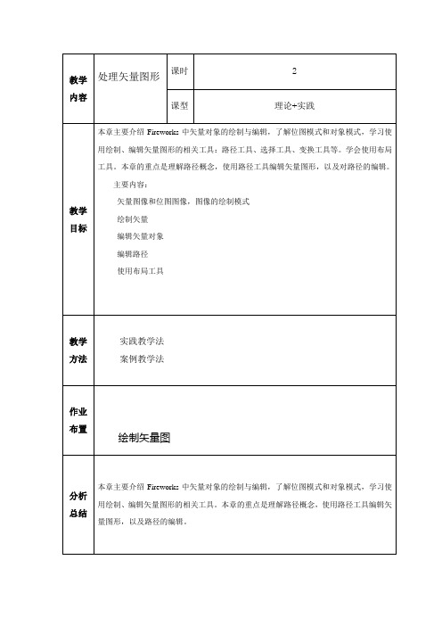 处理矢量图形Fireworks教案